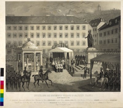 I. Ferenc emlékművének leleplezése Graz: egy emlékmű leleplezése alkotó: Eduard Kaiser