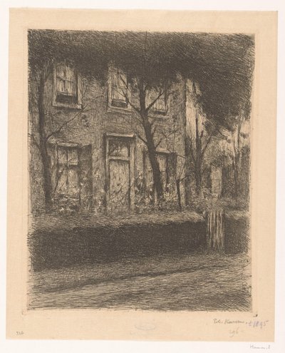 Egy ház előkertje sövénnyel alkotó: Eduard Karsen (signed by artist)