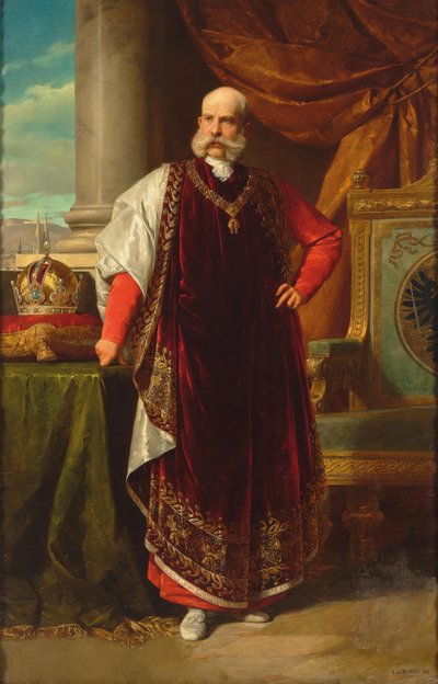 I. Ferenc József osztrák portréja, mint az aranygyapjú nagymestere, 1891. alkotó: Eduard Lebiedzki