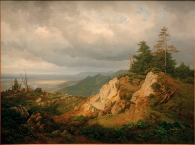 A Hohe Kampe-n, kilátással a Chiemsee-tóra alkotó: Eduard Schleich der Ältere