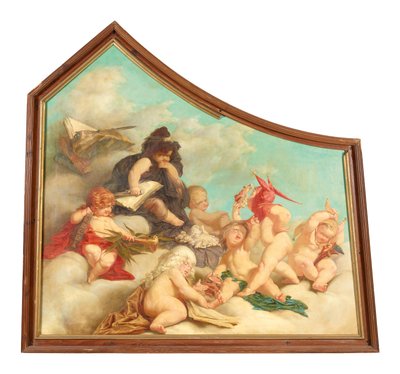 Egy mennyezetfestmény része (putti allegóriák) alkotó: Eduard Theodor Ritter von Grützner