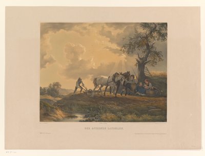 A figurák szántják a földet Der Ackernde Landmann (cím a tárgyon) alkotó: Eduard Weixlgärtner