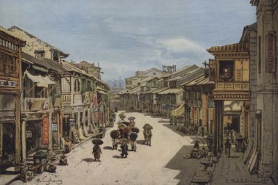 Egy utca Hongkongban alkotó: Eduard after Hildebrandt