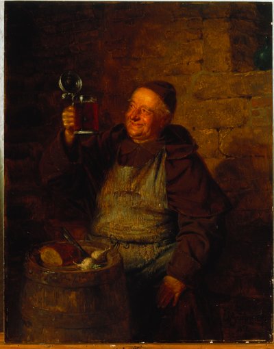 Egy kolostor kertjében alkotó: Eduard von Grutzner