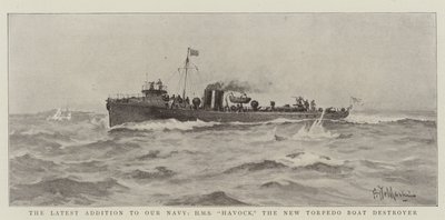 A haditengerészetünk legújabb tagja, a HMS Havock, az új torpedóromboló romboló alkotó: Eduardo de Martino