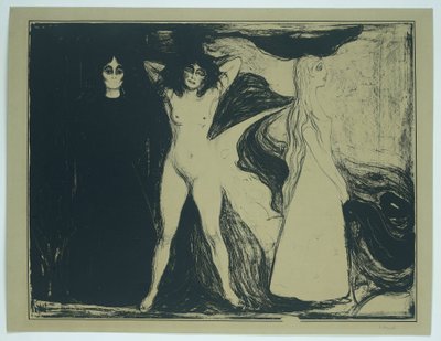 Nők három szakaszban (eredeti cím) Nő (szfinx) (eredeti cím) alkotó: Edvard Munch (signed by artist)