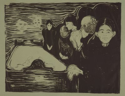A halálos ágyon. 1896 alkotó: Edvard Munch