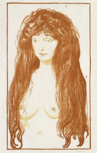 Die Sünde (Mädchen mit rotem Haar und grünen Augen) alkotó: Edvard Munch