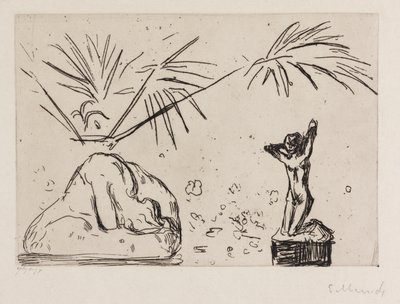 Belső tér dombornyomott díszekkel alkotó: Edvard Munch