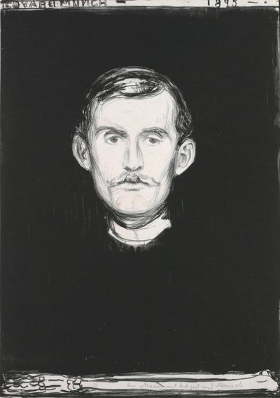 Önarckép csontváz karral alkotó: Edvard Munch