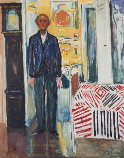 Önarckép, Az óra és az ágy között alkotó: Edvard Munch