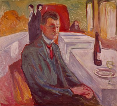 Önarckép borral (festmény) alkotó: Edvard Munch