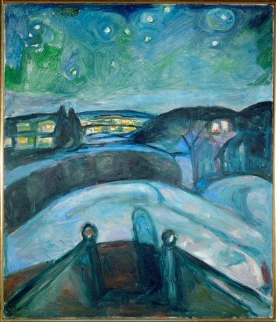 Starry Night, Ekely (festmény, vászon) alkotó: Edvard Munch
