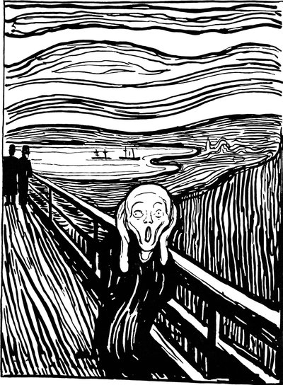 A sikoly, 1895. alkotó: Edvard Munch