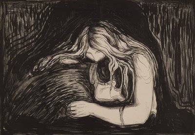 Vámpír II. 1895/1902 alkotó: Edvard Munch