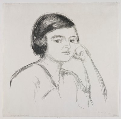 Fiatal nő, aki kezét az arcára támasztja alkotó: Edvard Munch