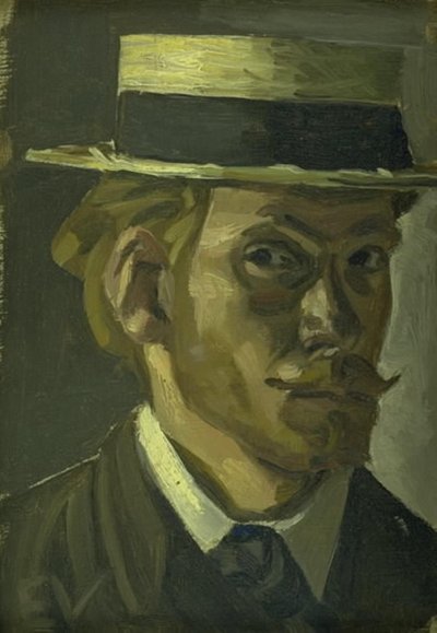 Önarckép szalmakalappal alkotó: Edvard Weie
