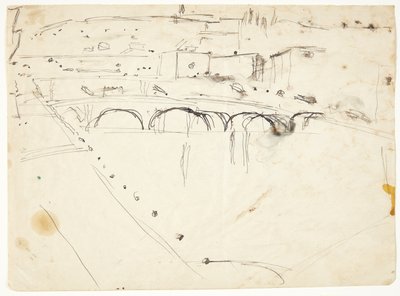 Kilátás a Lungarno ablakából a folyó felett, Santo Spirito és San Miniato dombjai felé, Firenze alkotó: Edvard Weie