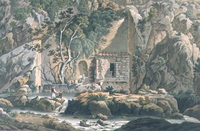 A Kastáliai forrás, 18. tábla a „Nézetek Görögországban” 3. részéből, metszett: Robert Havell alkotó: Edward (after) Dodwell