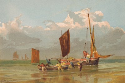 Kihajózó halászhajók, Norfolk előtt (színes litográfia) alkotó: Edward (after) Duncan