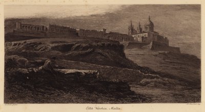 Óváros, Málta (metszet) alkotó: Edward (after) Lear