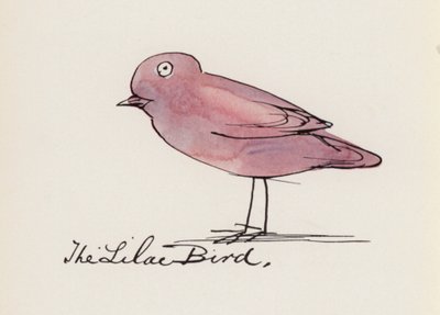 Edward Lear, A madárkönyv: A lila madár (színes litho) alkotó: Edward (after) Lear
