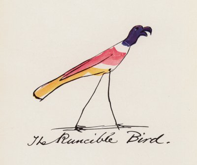 Edward Lear, A madarak könyve: The Runcible Bird (színes litho) alkotó: Edward (after) Lear