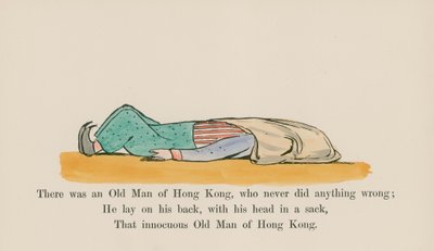 Volt egy hongkongi öregember, aki soha nem csinált semmi rosszat (színes metszet) alkotó: Edward (after) Lear