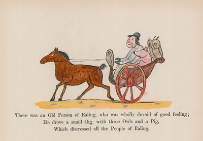 Volt egy Ealing-i öregember, aki teljesen nélkülözte a jó érzéseket (színes metszet). alkotó: Edward (after) Lear