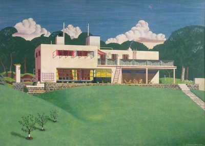 Pen Pits, Sir Arthur és Lady Bliss vidéki rezidenciája alkotó: Edward Alexander Wadsworth