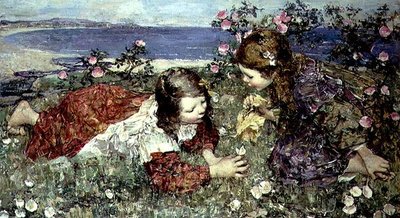 Pillangók (olaj a panelen) alkotó: Edward Atkinson Hornel