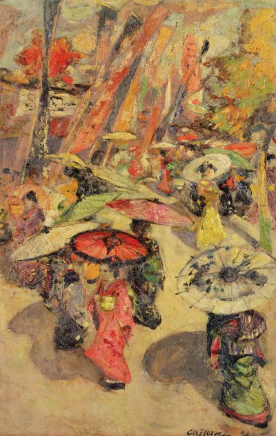 Utcai jelenet, Tokió alkotó: Edward Atkinson Hornel
