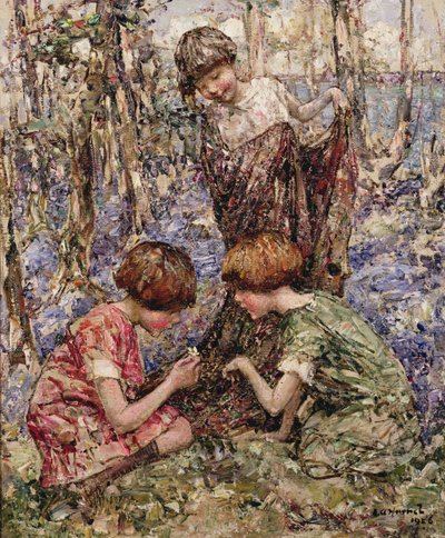 The Primrose Gatherers (olaj, vászon) alkotó: Edward Atkinson Hornel