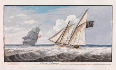 Kalóz szkúnár, 1805 körül (akvarell) alkotó: Edward Bamfylde Eagles
