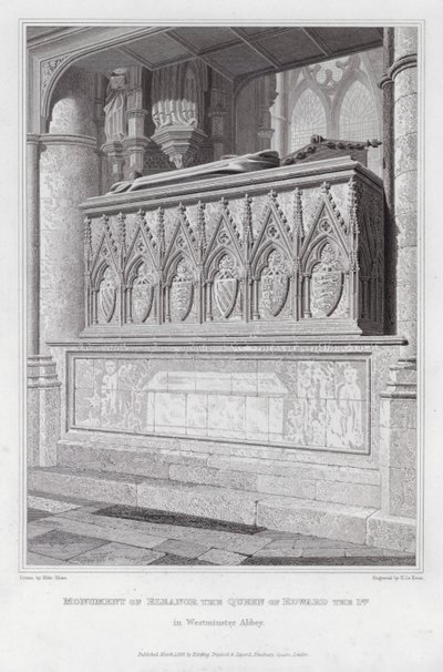 1. Edward királynőjének, Eleanornak emlékműve a Westminster Abbeyben (metszet) alkotó: Edward Blore