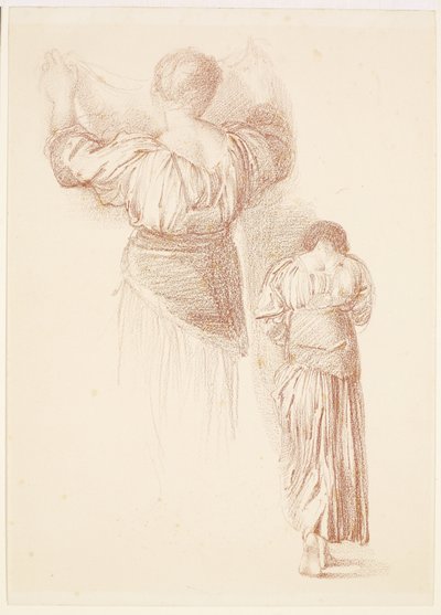 Nő - Drapériás tanulmányok, Női drapéria tanulmányok hátulról nézve alkotó: Edward Burne-Jones
