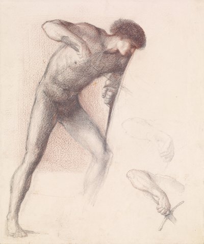 Szent György sorozat – Férfi akt – Tanulmány Szent Györgyről a „Szent György megöli a sárkányt” c. alkotó: Edward Burne-Jones