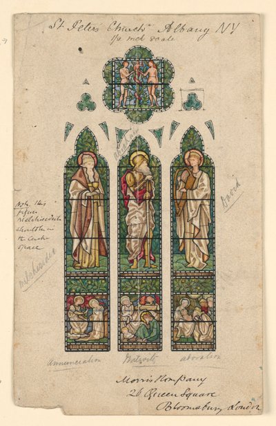 Rajz, Szent Péter-templom, Alb, 1870 körül. alkotó: Edward Burne Jones