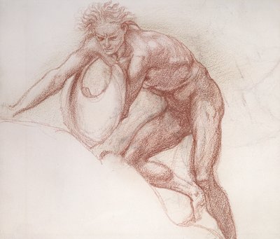 Férfi akt, tanulmány Herkuleshez alkotó: Edward Burne Jones