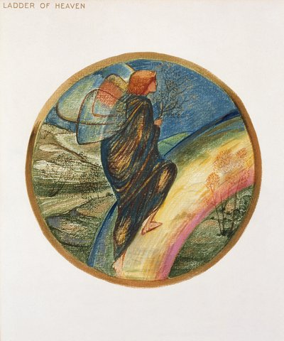 A virágkönyv: XII. Mennyei létra, 1905 (litográfia gouache-val, papír) alkotó: Edward Burne Jones