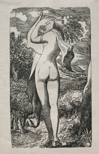 Bacchante vagy A játékos a lírán, 1829. alkotó: Edward Calvert