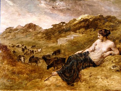 Ciréné és szarvasmarha (olaj, vászon) alkotó: Edward Calvert