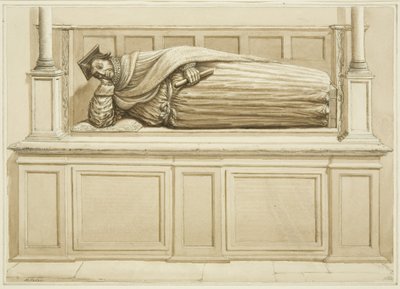 Sir George Snygge képmása a Szent István templomban (ceruza és akvarell papíron) alkotó: Edward Cashin