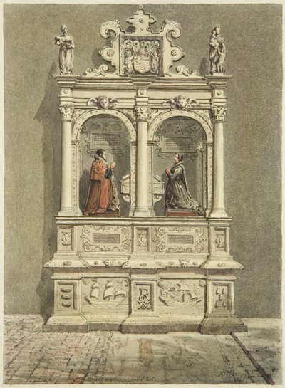 Robert Aldworth emlékműve a Szent Péter-templomban (akvarell és ceruza papíron) alkotó: Edward Cashin