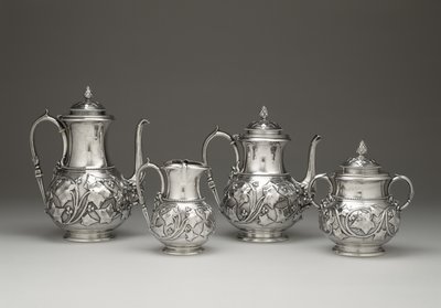 Kávé és Tea szolgáltatás, c. 1856-1859 (ezüst és elefántcsont) alkotó: Edward Chandler Moore