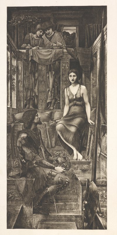 Cophetua király és a kolduslány (metszet) alkotó: Edward Coley (after) Burne Jones