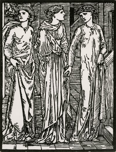 A nővérek első látogatása alkotó: Edward Coley (after) Burne Jones