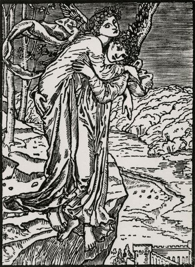 Zephyr és Psyche alkotó: Edward Coley (after) Burne Jones