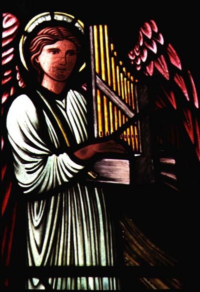Angyal portatív orgonával Sir Edward Burne-Jones (1833-98) alkotó: Edward Coley Burne Jones