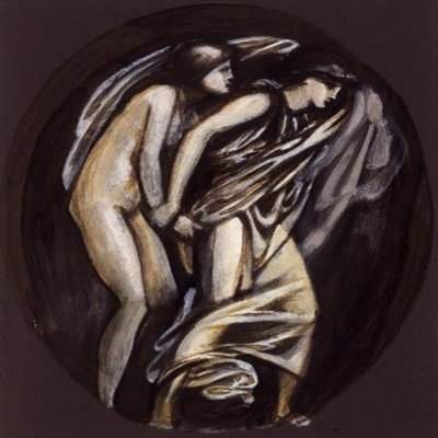 Orfeusz kivezeti Eurüdikét Hádészból, a Graham zongorához készült tervezet alkotó: Edward Coley Burne Jones